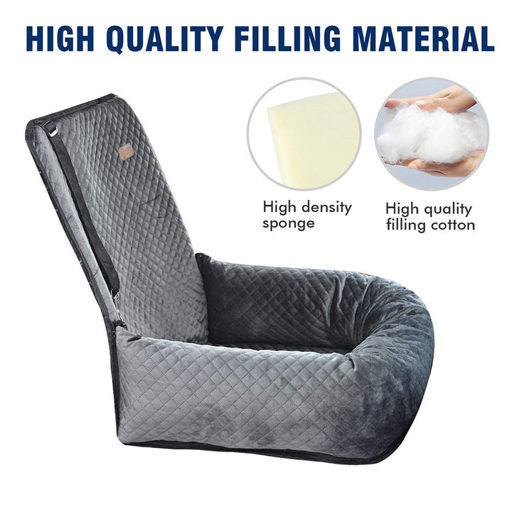 Dog Car Seat Pet Booster Seat Pet Travel Safety Car Seat,The Dog seat Made is Safe and Comfortable,and can be Disassembled for Easy Cleaning (Gray)