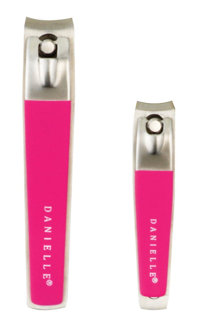 Danielle Creations Soft Touch Stainless Steel Duo Nail Clippers Set, Pink
