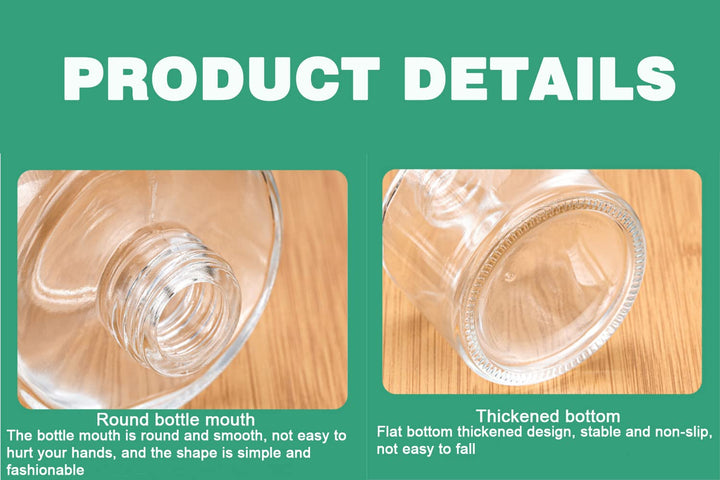 2 Pcs 50ml Empty Glass Round Diffuser Containers Jars Pot For Holding Reed Diffuser Sticks And Natural Long Lasting Fragrance Oil Used For DIY Your Own Essential Oil Reed Diffuser Gift Set (Clear)