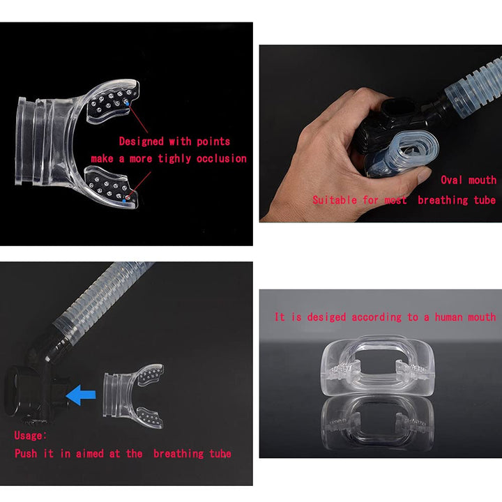 6 PCS Scuba Diving Regulator Mouthpiece Transparent Silicone Snorkel Mouthpiece Soft Comfortable Spare Replacement Fits Most Standard Regulators Scuba Diving Accessories