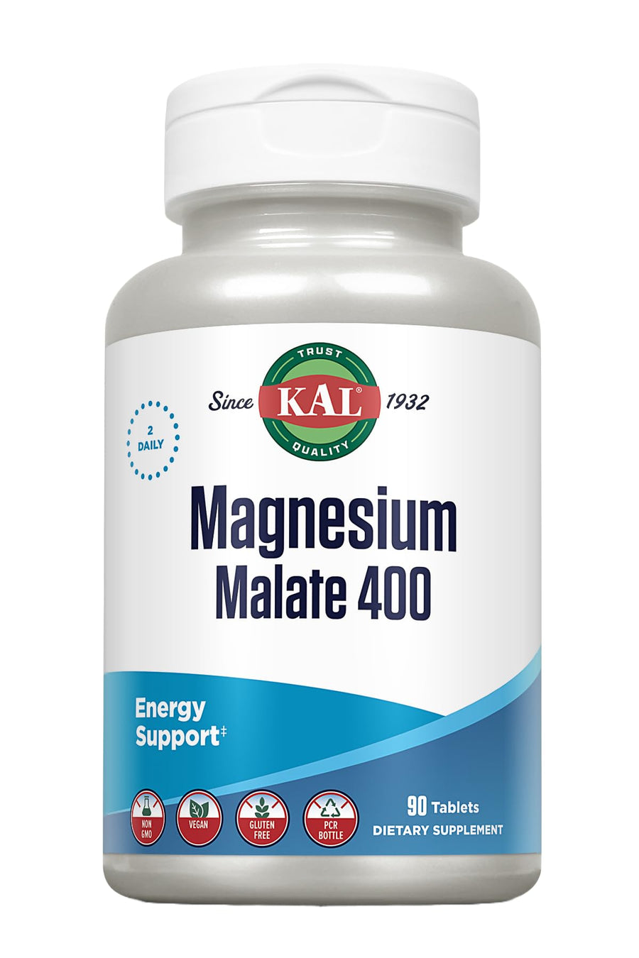 Magnesium Malate 400mg, Chelated Magnesium Supplement with Malic Acid, Healthy Energy & Muscle Function Support, Enhanced Absorption, Vegan, Non-GMO, 45 Servings, 90 Veg Tabs