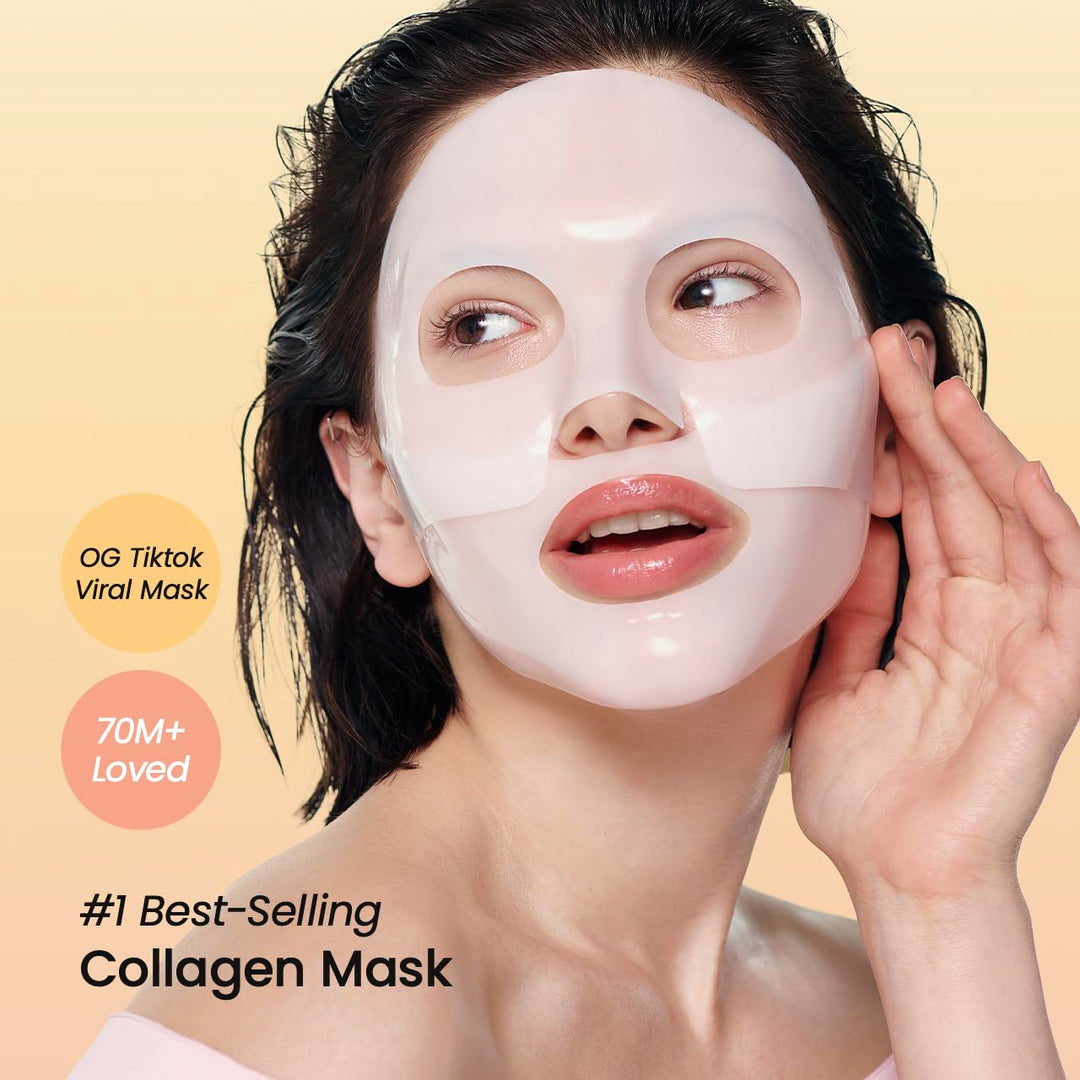 Bio-Collagen Real Deep Mask, Hydrating Overnight Hydrogel Mask, Pore Minimizing, Elasticity Improvement, 34g x4ea