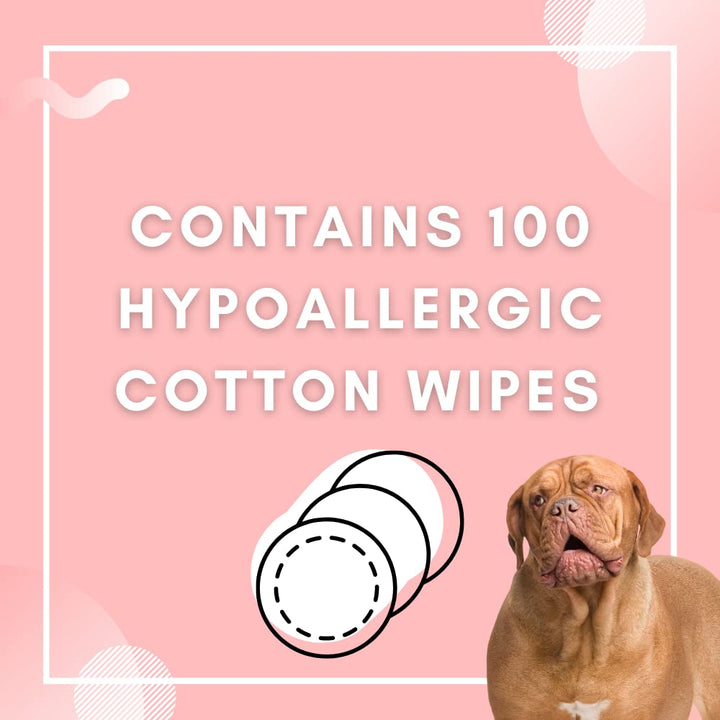 Wrinkle Wipes + Wrinkle Balm For Dogs | Bulldog, French Bulldog, Pug, English Bulldog | Cleans & Soothes Wrinkles, Folds, Tear Stain, Tail Pockets & Paws, Anti-Itch | 100 Soft Cotton Pads