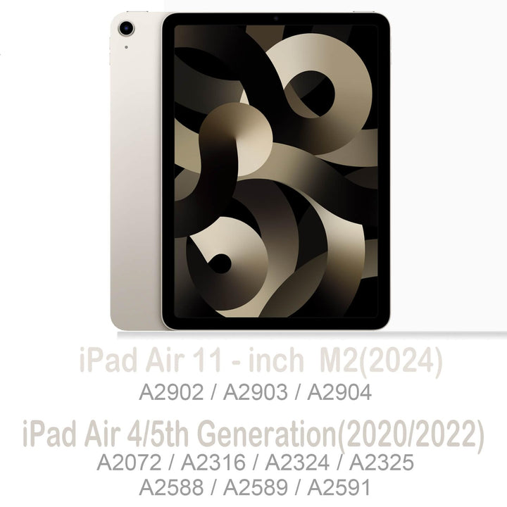 Case for iPad Air 11-inch M2 (2024), iPad Air 5th Generation Case, iPad Air 5th/4th 10.9 Inch 2022/2020 Case Clear Back with Auto Sleep & Pencil Holder for iPad Air 5/4, Line Art