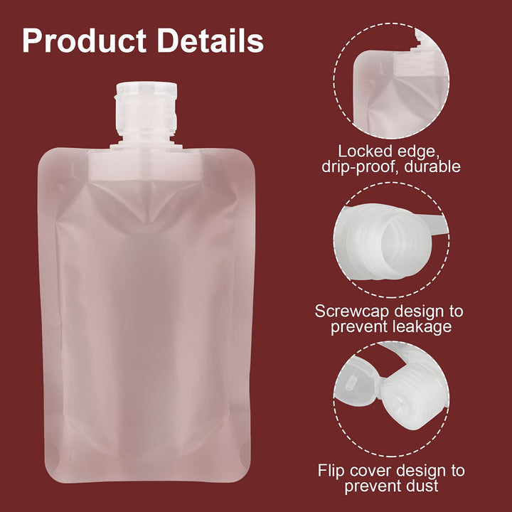12 Pieces 100ml Leakproof Travel Pouches for toiletries Bulk Travel Size Refillable Squeeze Pouches Containers TSA Approved Empty Stand Up Pouch for Lotion Shampoo Liquids 3.4oz