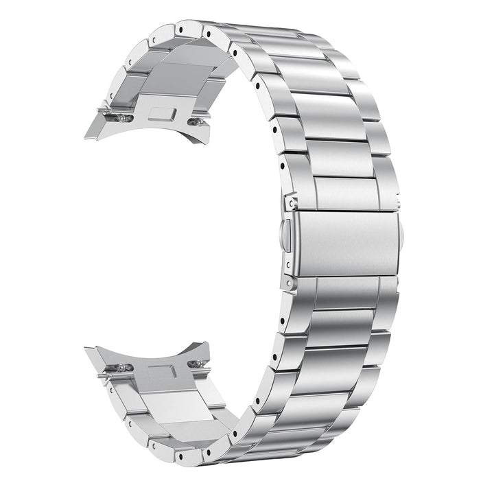 Compatible for Samsung Galaxy Watch 7/6 Classic 47mm 43mm/5 Pro 45mm Bands, No Gaps 20mm Stainless Steel Metal Watch Strap Compatible for Samsung Galaxy Watch 6/5/4 40mm/44mm Band, Silver