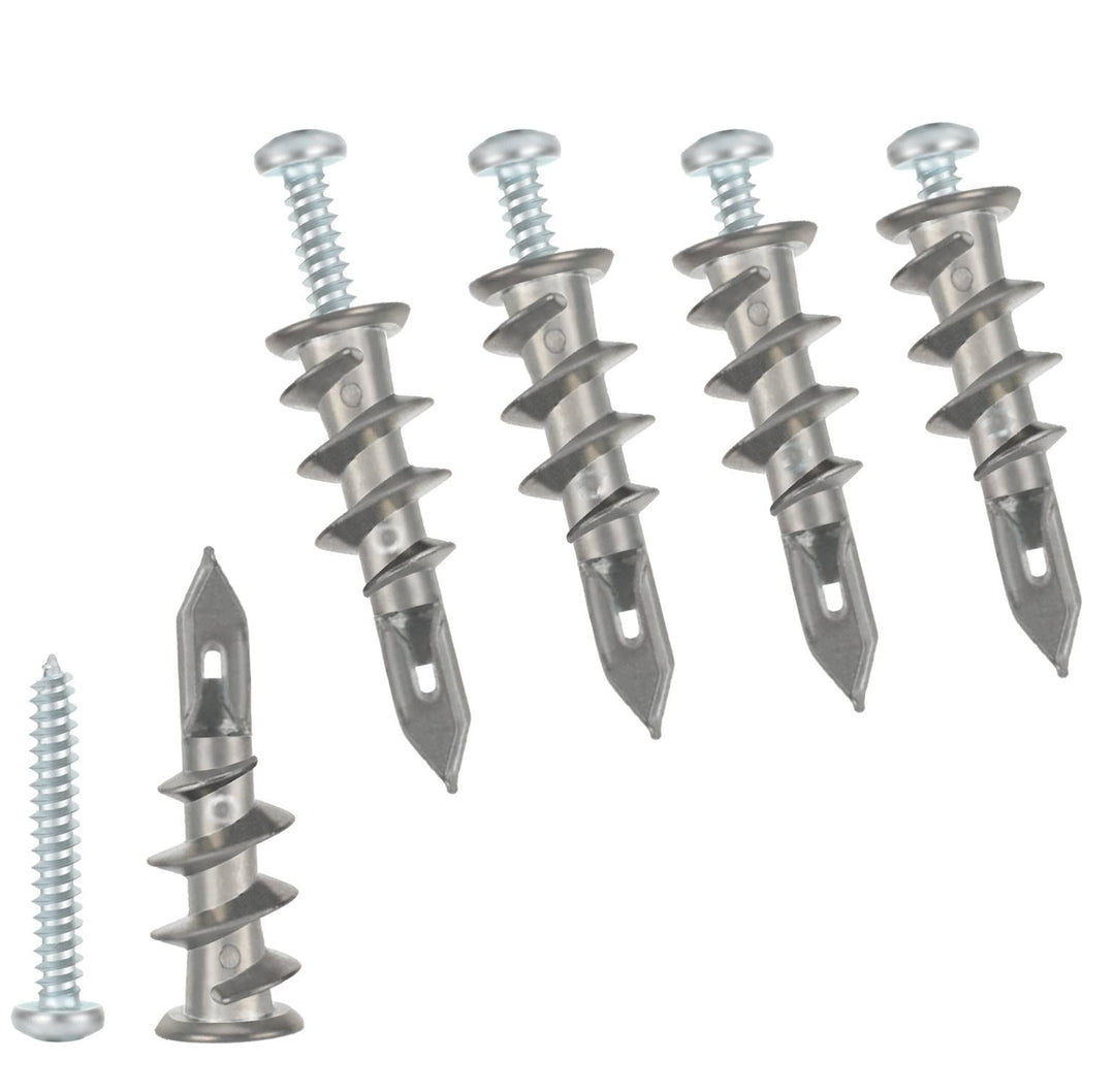 Zinc Self-Drilling Drywall Anchors with Stainless Steel Screw Kit, Heavy Duty Metal Wall Anchors and #8 x 1-1/4 Inches Screws, 60 Pieces in Total