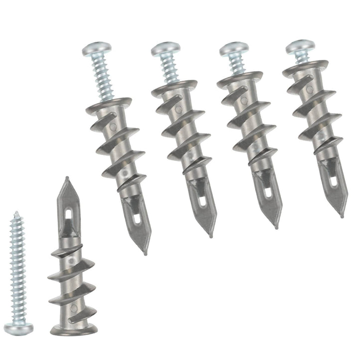 Zinc Self-Drilling Drywall Anchors with Stainless Steel Screw Kit, Heavy Duty Metal Wall Anchors and #8 x 1-1/4 Inches Screws, 60 Pieces in Total