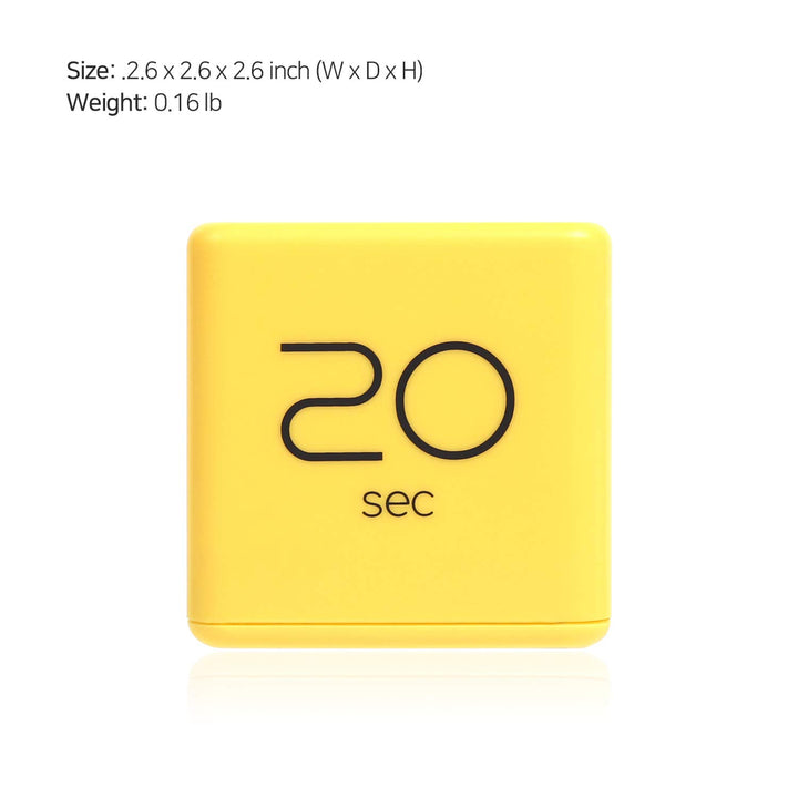 Cube Timer (Yellow), Time Management, Kitchen Timer Kids Timer Workout Timer, Timer for Studying, Cooking, 10, 20, 30, 60 sec Timer Setting