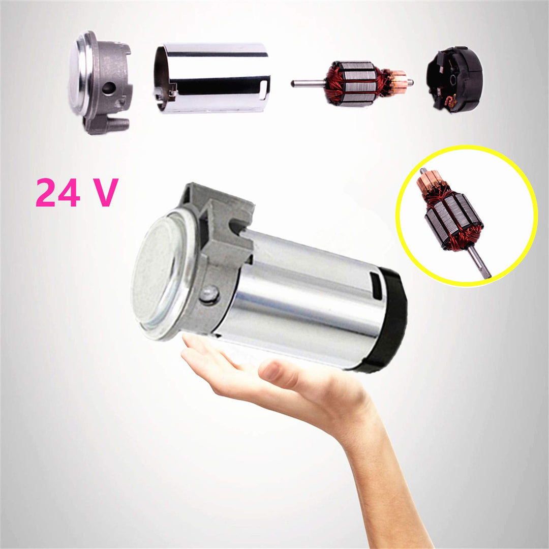 Air Compressor Car Air Pump Silver Air Pump Kit Chromed Air Horn Compressor Electromagnetic motor Electric Automotive Compressor Car horn motor for Any 24V Air Horn Truck Lorry Car Boat ect