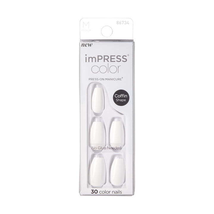 KISS Color Press-On Nails Polish-Free Manicure Set, ‘Frosting’, 30 Chip-Proof, Smudge-Proof Fake Nails