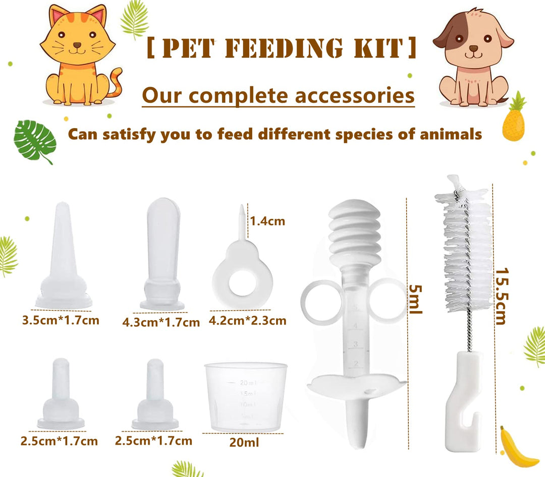 Pet Feeding Bottle,pet Feeding Tool,Pet Syringe,Pet Nursing kit,Pet Puppy Bottles,Pet Pill Shooter Dispenser,Dog cat Feeding Bottle,Small Animal Silicone Nipples