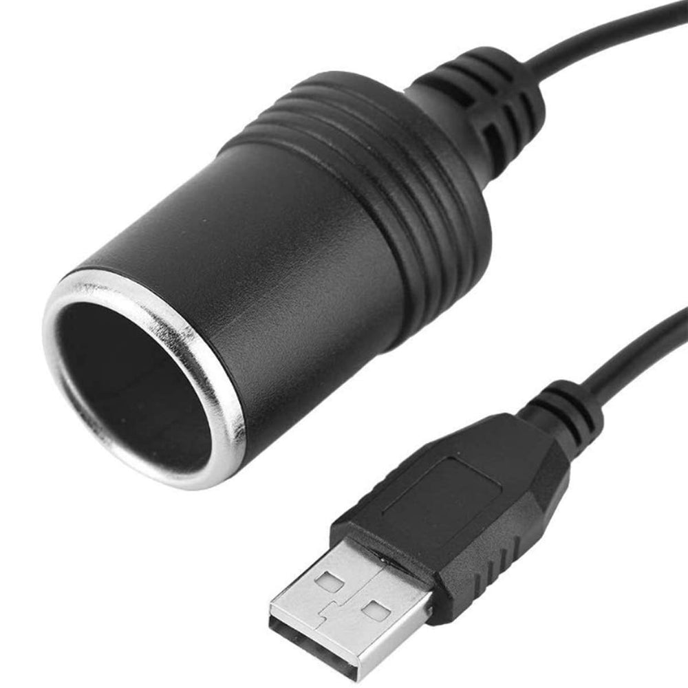 USB A Male to 12V Car Cigarette Lighter Socket Female Power Converter Cable,Fit for Driving Recorder, Electronic Dog, Car Charger and Other Automotive Electronic Equipment (0.3M)