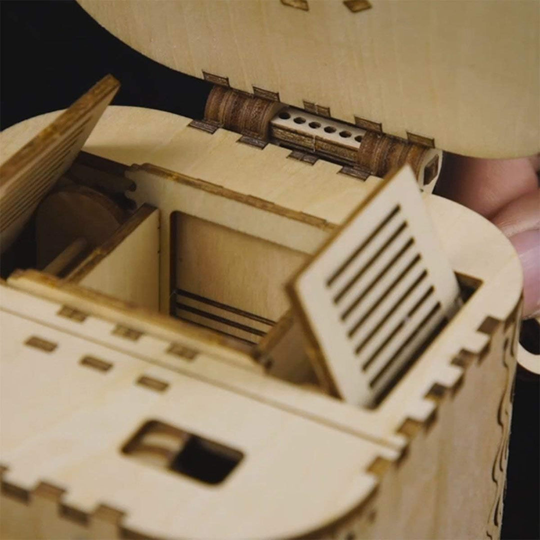 3D Wooden Puzzle Mechanical Treasure Box Model DIY Brain Teaser Projects for Adult Kid Age 14+
