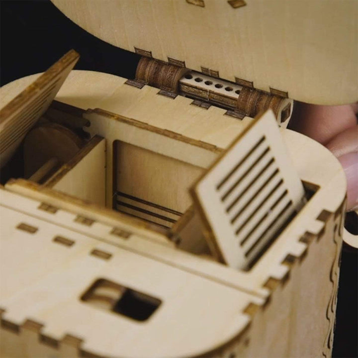 3D Wooden Puzzle Mechanical Treasure Box Model DIY Brain Teaser Projects for Adult Kid Age 14+