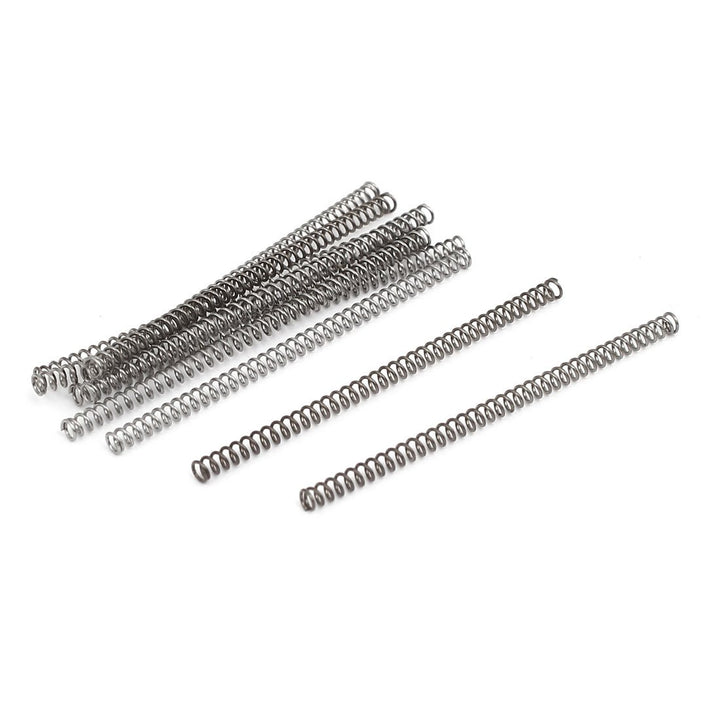 Compression Spring,304 Stainless Steel,2mm OD,0.3mm Wire Size,40mm Free Length,Silver Tone,10Pcs