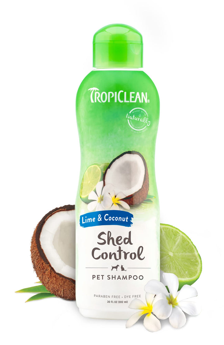Deshedding Dog Shampoo, Fast-Acting Shedding Control & Coat Softener, Puppy Safe, Made in USA, Lime & Coconut Scent, Cat Friendly, 20oz.