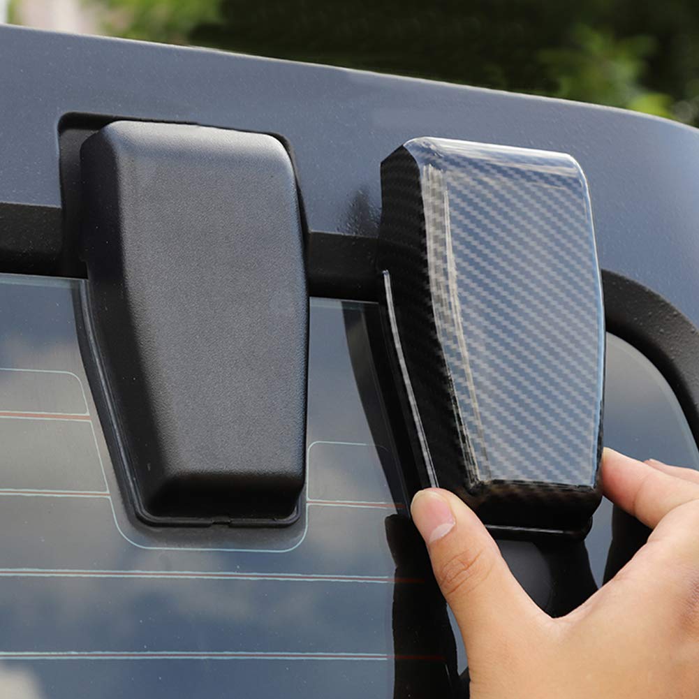 2PCS Tailgate Hinge Cover Rear Upper Glass Door Liftgate Hinge Cover Trim for 2007-2017 Jeep Wrangler JK & Unlimited (Carbon Fiber)