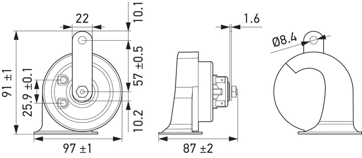 940800821 Black 24V BX Trumpet Horn Kit (Universal Fit)