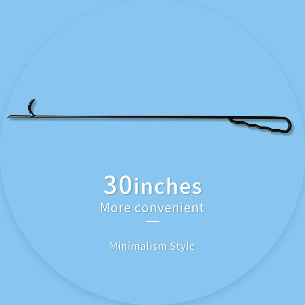 30 Inch Long Fire Poker for Fire Pit and Fireplace, Outdoor fire Pit Poker Stick, Rust Resistant Black Finish, Minimalism Style…