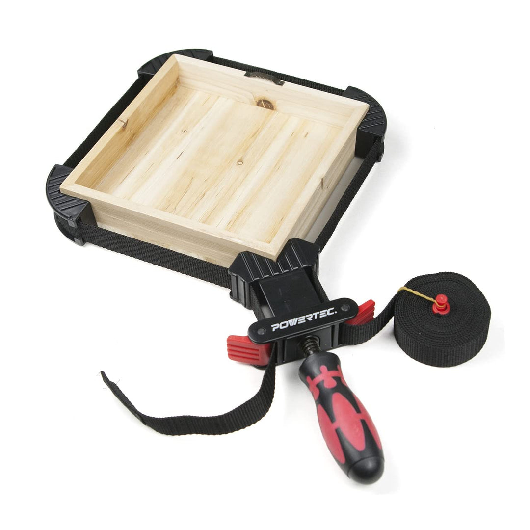 Strap Clamps for Woodworking – Quick Release Band Clamps with Ergonomic Handle, Adjustable Picture Frame Clamp, 13 ft Strap Belt Clamps for Cabinets and Drawers (71101V)