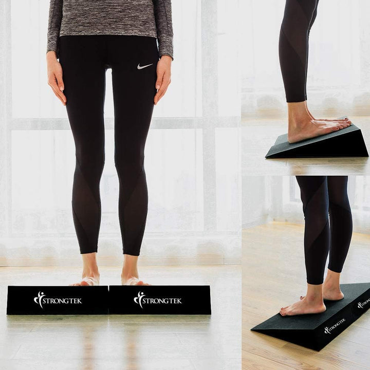 13 Large Yoga Foam Wedge, Slant Board, Calf Stretcher, for Lower Leg Strength, Stability, Incline Wedge, Knee Pad, Back Support, Foot-rest Cushion, Physical Therapy (One Pair)