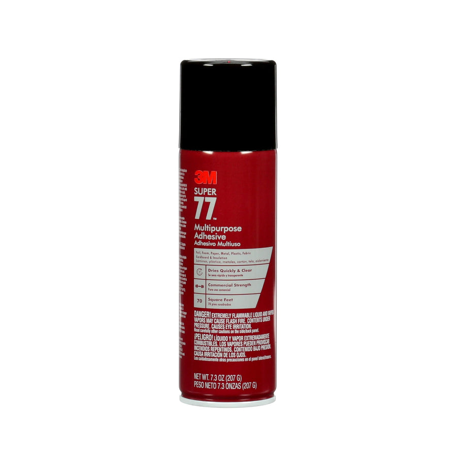 Super 77 Multipurpose Spray Adhesive, 7.3 oz., Provides Secure Bond In 15 Seconds, Dries Clear, Ideal For Plastic, Glass, Paper, Fabric, Wood, Foam, Cardboard, Fiberglass & More (77-10)