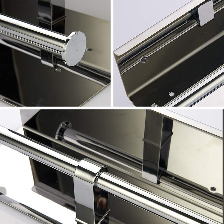 Double Toilet Paper Holder with Phone Shelf, 304 Stainless Steel Modern Bathroom Roll Tissue Holder Wall Mounted, Gold