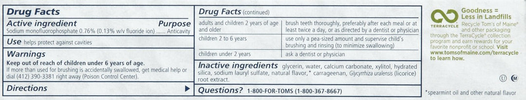 Tom's of Maine Wicked Fresh Paste-Spearmint Ice-4.7 oz