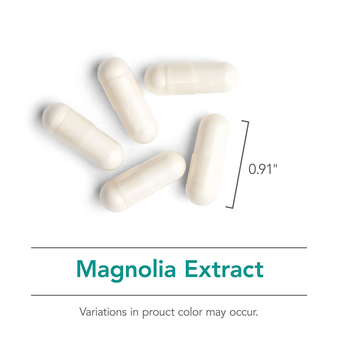 Magnolia Extract Supplement - Stress & Sleep Support, Magnolia Bark, Honokiol, Magnolol, Cortisol Manager, Vegetarian Capsules - 120 Count