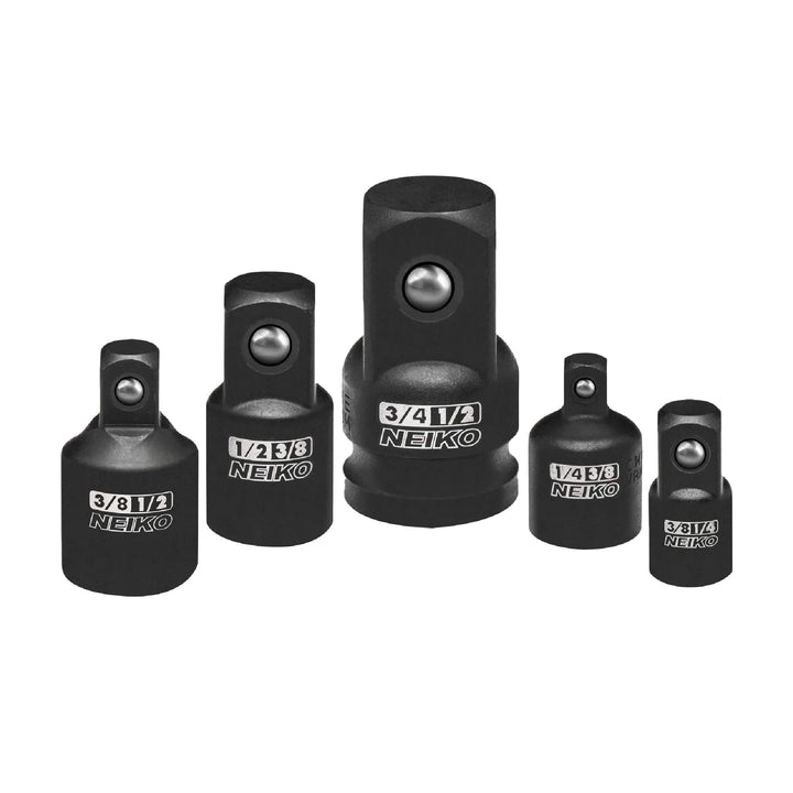 30249A 5 Piece Impact Socket Adapter Set, Standard SAE, 1/4, 3/8, 1/2 Cr-V Steel Impact Driver & Wrench Conversion Kit Socket Reducer, Locking Socket Adapter Set