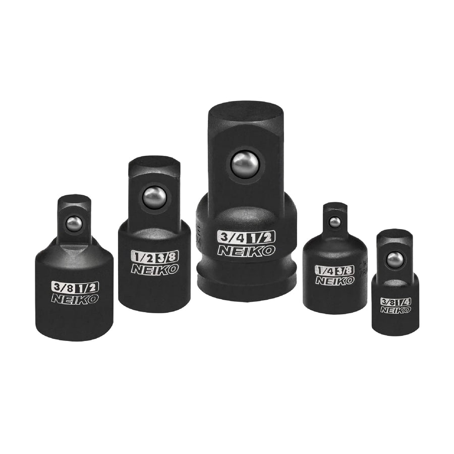 30249A 5 Piece Impact Socket Adapter Set, Standard SAE, 1/4, 3/8, 1/2 Cr-V Steel Impact Driver & Wrench Conversion Kit Socket Reducer, Locking Socket Adapter Set