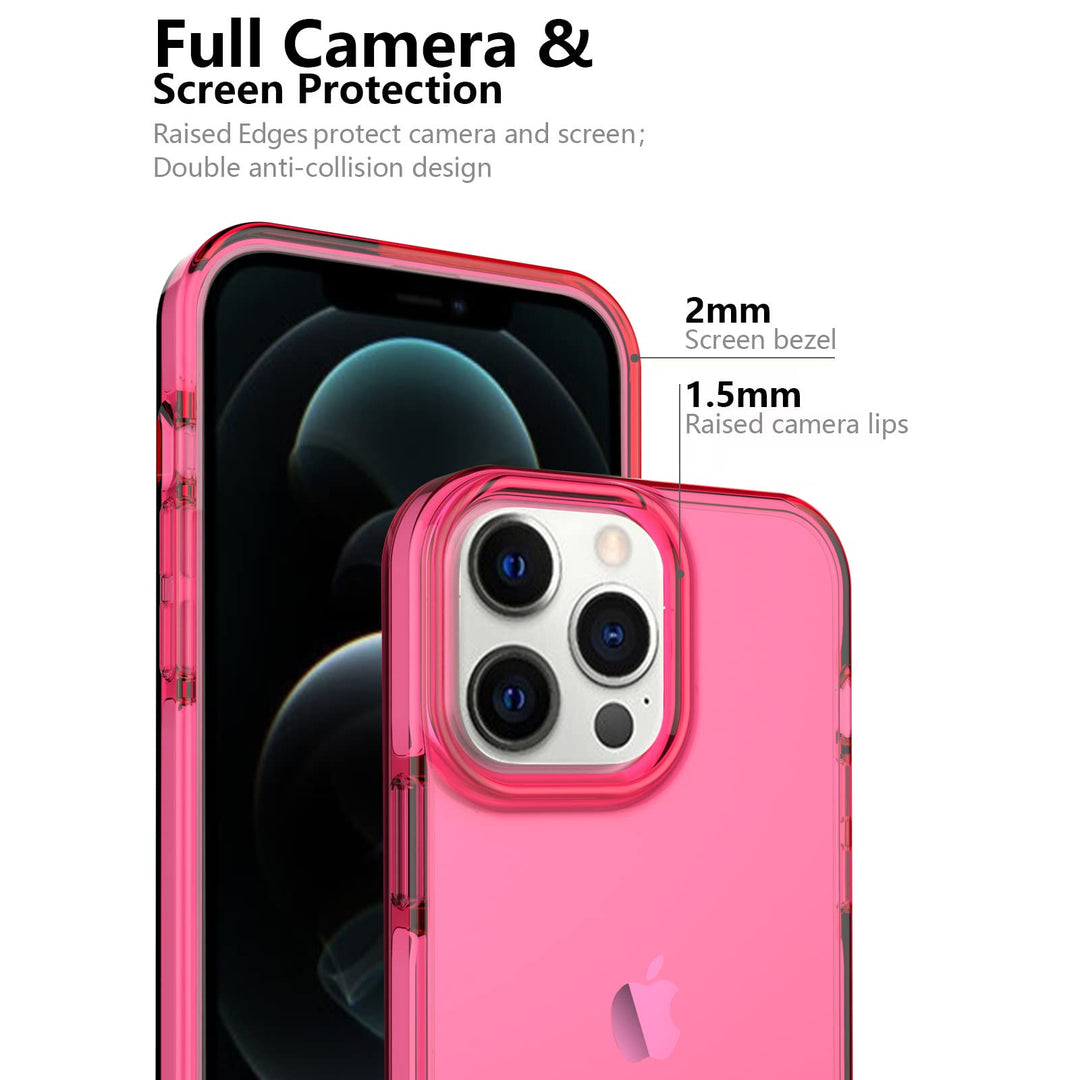 Shockproof Clear Design for iPhone 13 Pro Max Case, Certified 6.6ft Drop Protection, Raised Edges Protect Camera and Screen (Purple)