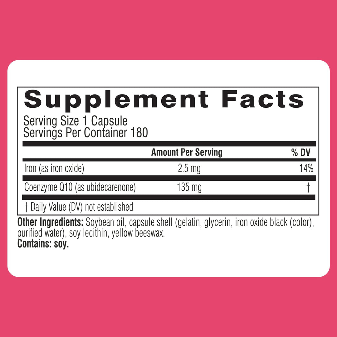 CoQ10 Supplement Co-Enzyme Q10 | 6 months Supply| Coenzyme Q10 Supports Heart Health and Ubiquinol Cellular Energy Production | CQ10 Antioxidant Support| Co Q 10 Supplement 135mg | 180 Softgels