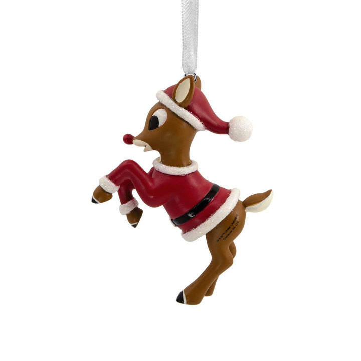 Christmas Ornaments, Rudolph The Red-Nosed Reindeer in Santa Suit Ornament