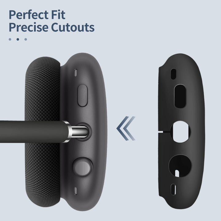 FINTIE Silicone Case Cover for AirPods Max Headphones, Anti-Scratch Ear Cups Cover and Headband Cover for AirPods Max, Accessories Skin Protector for AirPods Max (Black)