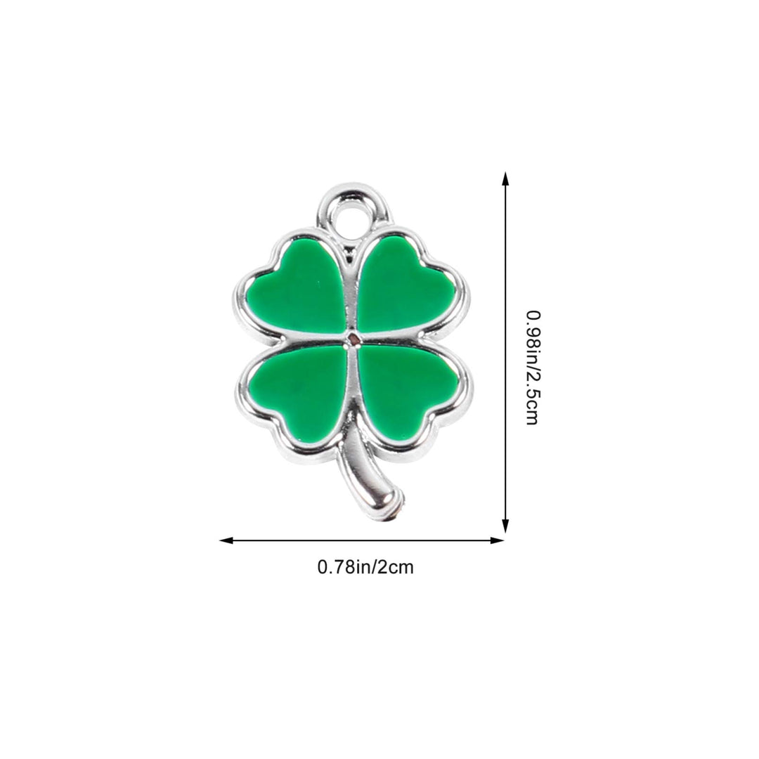50Pcs Lucky Four-Leaf Clover Charm Pendants Shamrock Hanging Charms DIY Jewlery Accessories for St.Patrick Day