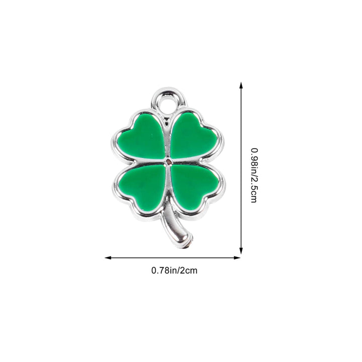 50Pcs Lucky Four-Leaf Clover Charm Pendants Shamrock Hanging Charms DIY Jewlery Accessories for St.Patrick Day