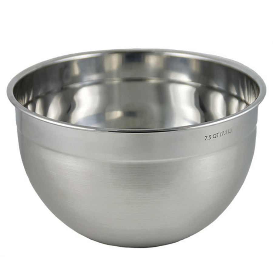 Stainless Steel Mixing Bowls, 7.5 Qt - Metal Nesting Mixing Bowl with Rounded Lip for Easy Pour & Minimal Mess - Large & Small Dishwasher Safe Kitchen Supplies for Prep & Cooking