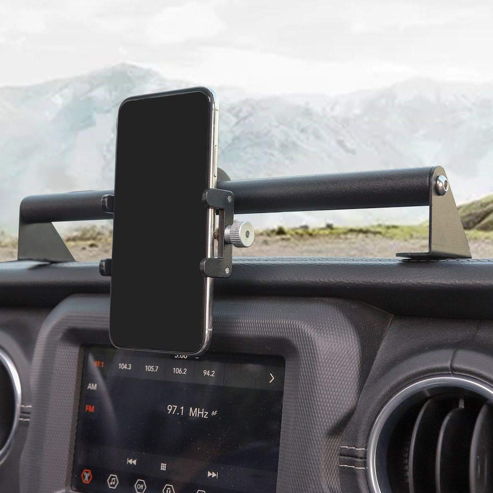 JL JT Metal Cellphone Dash Phone Holder fits for 2018-2020 Jeep Wrangler JL, fits for 2020 Jeep Gladiator Trunk JT, Interior Accessories