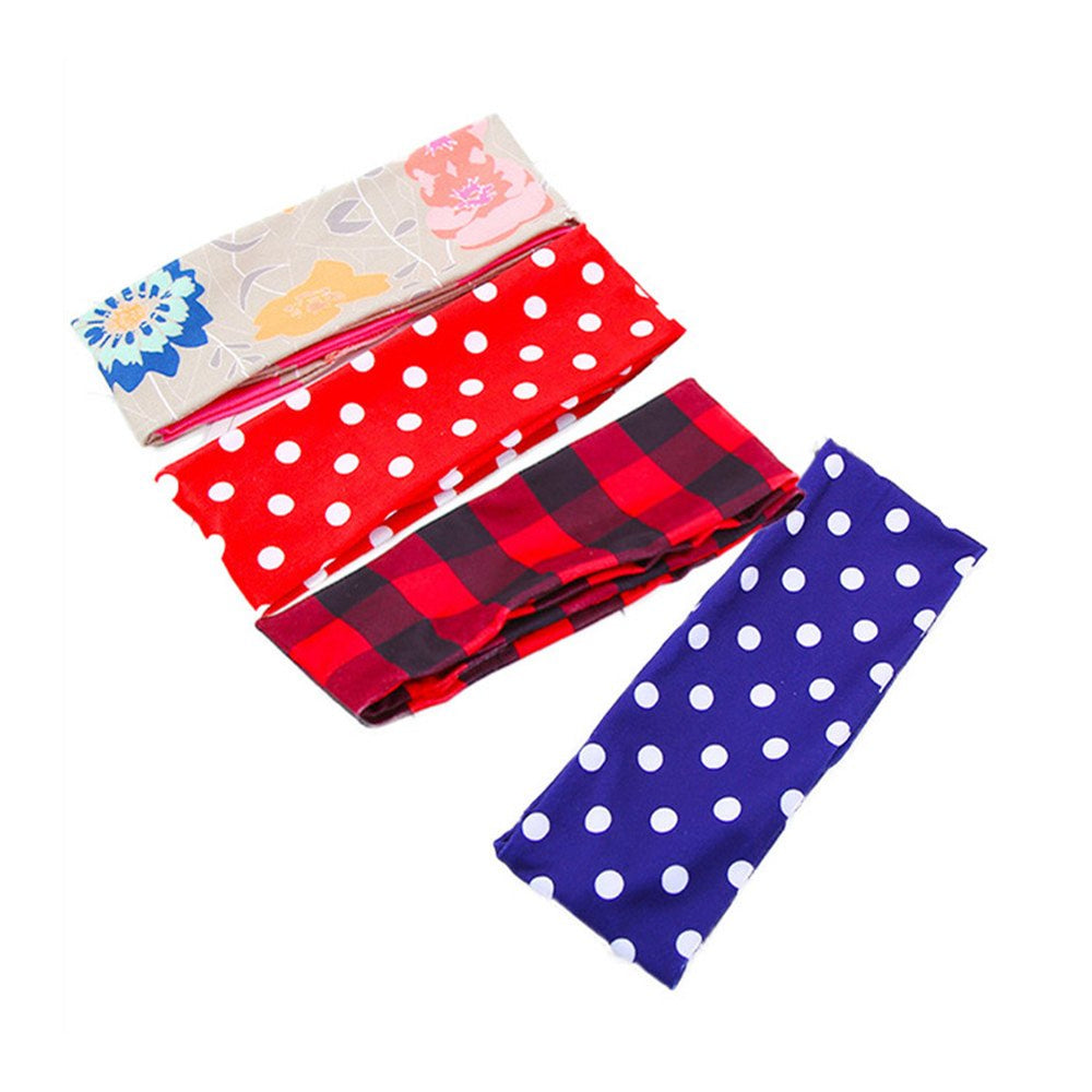 Pack of Women Baby Headband Stylish Vintage Wired Hair Bands Fabric Bowknot Hair Holder Retro Head Accessory, Red Plaid