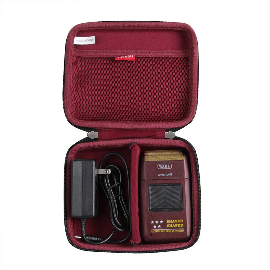 Hard Travel Case for Wahl Professional 8061-100 8164 5-Star Series Rechargeable Shaver Shaper (Black+Maroon)