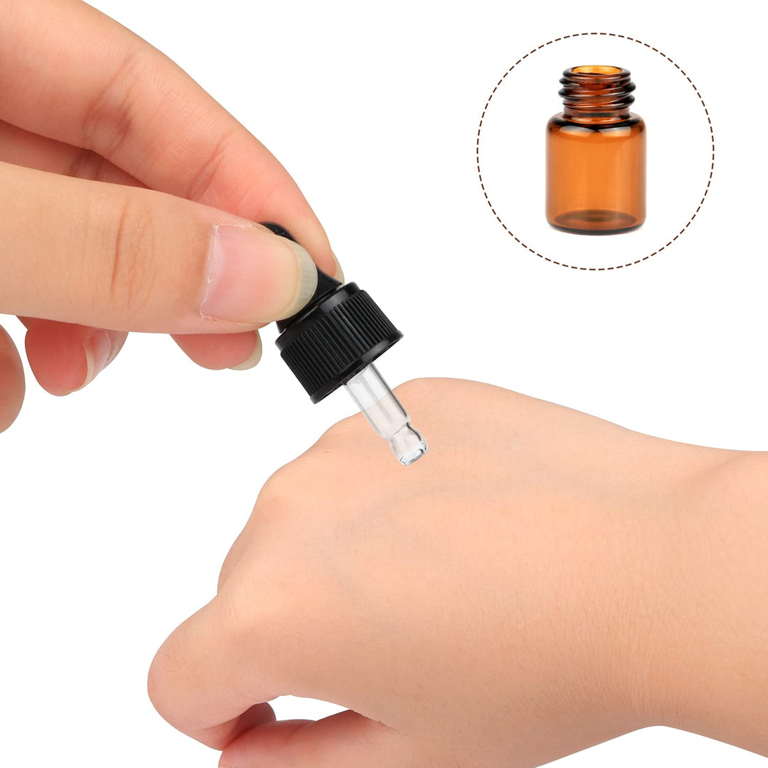 2Ml: Amber Glass Dropper Bottles 30 Pcs Mini 1Ml 2Ml 3Ml Essential Oils Dropper Bottles Refillable Perfume Fragrance Cosmetics Glass Dropper Pipette Bottles Vial Container (2Ml)