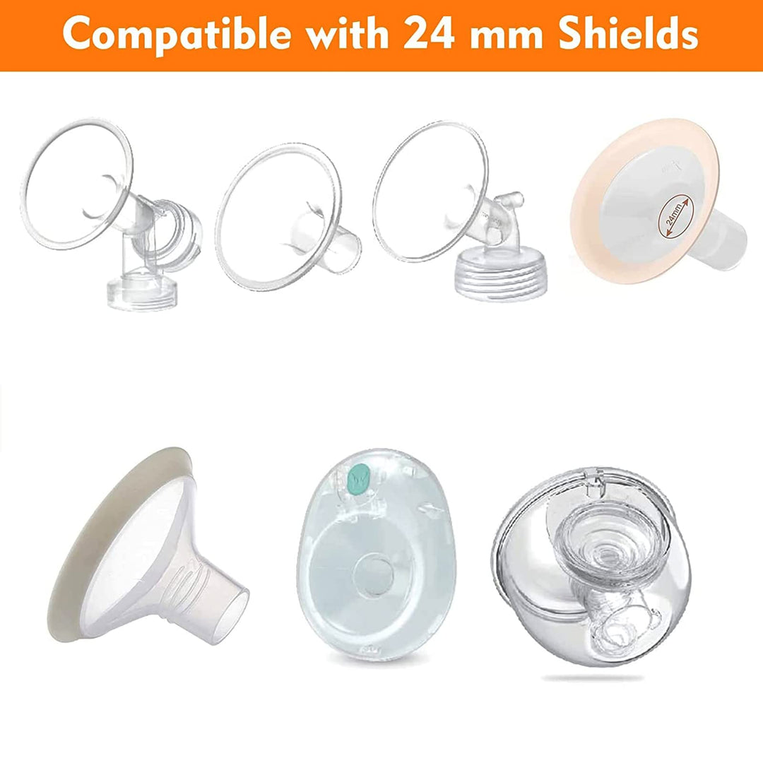 21mm Flange Inserts Compatible with Medela/TSRETE/Momcozy S9 S10 S12 Wearable Cups & Spectra S1 S2, 24mm Breast Pump Shields Reduce Nipple Tunnel Down to 21mm, 2pcs