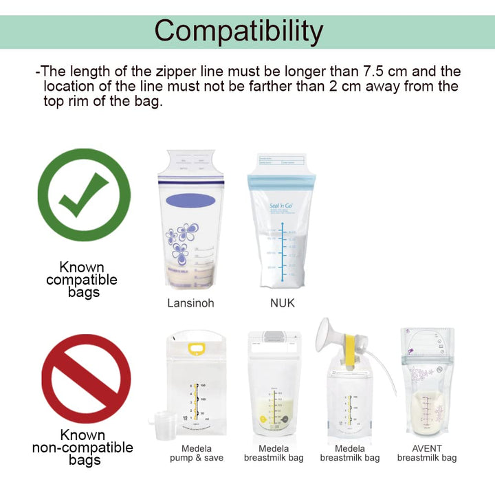 Breastmilk Storage Bag Adapters Compatible with Spectra S1, S2 Pumps ; 2 Duckbill Valves Included; Clear BPA Free Material; Boiling Water OK; Do Not Use Microwave or Steamer Bag to Sanitize