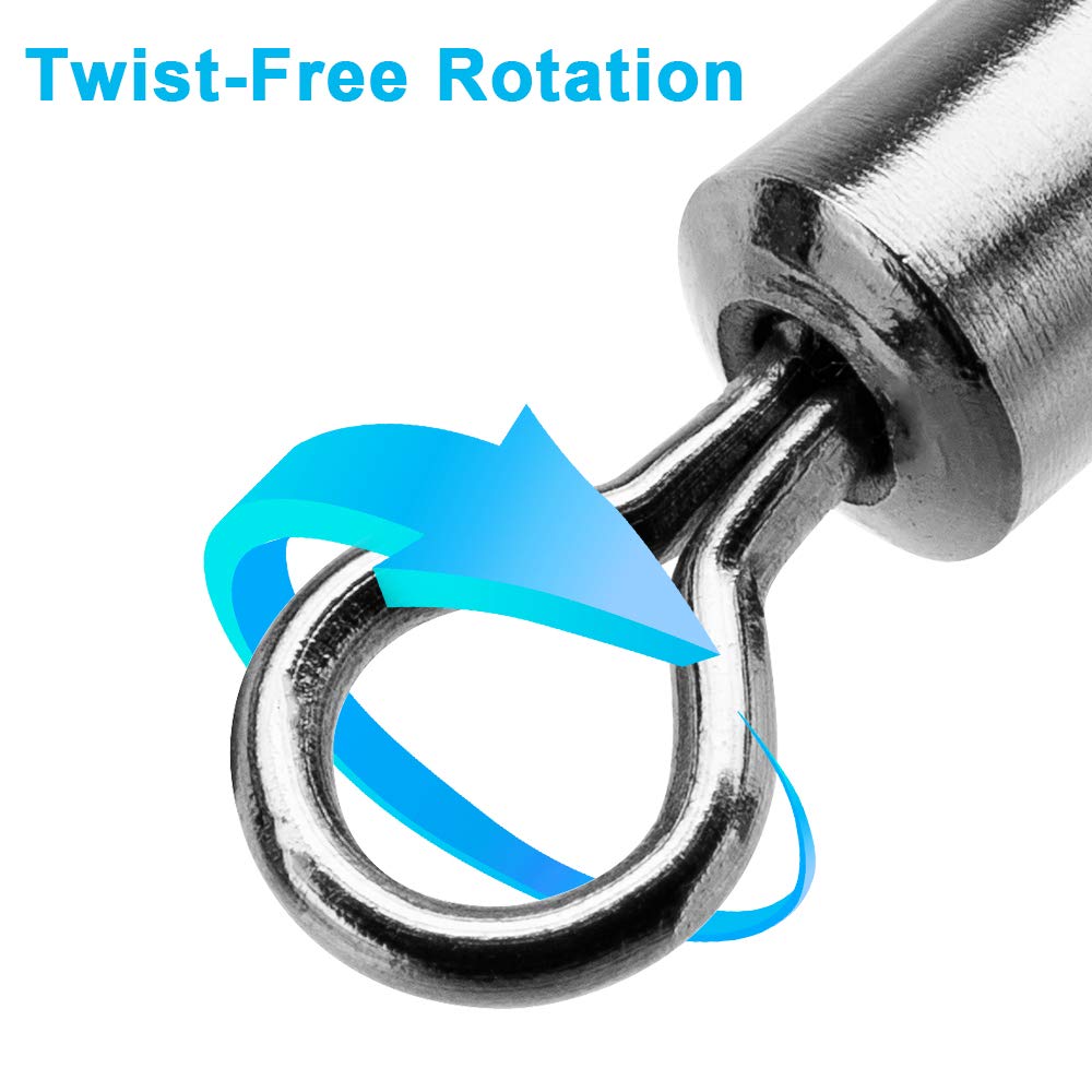Fishing Swivels, 200pcs Barrel Swivels Fishing Stainless Steel Swivel Fishing for Saltwater Freshwater Fishing