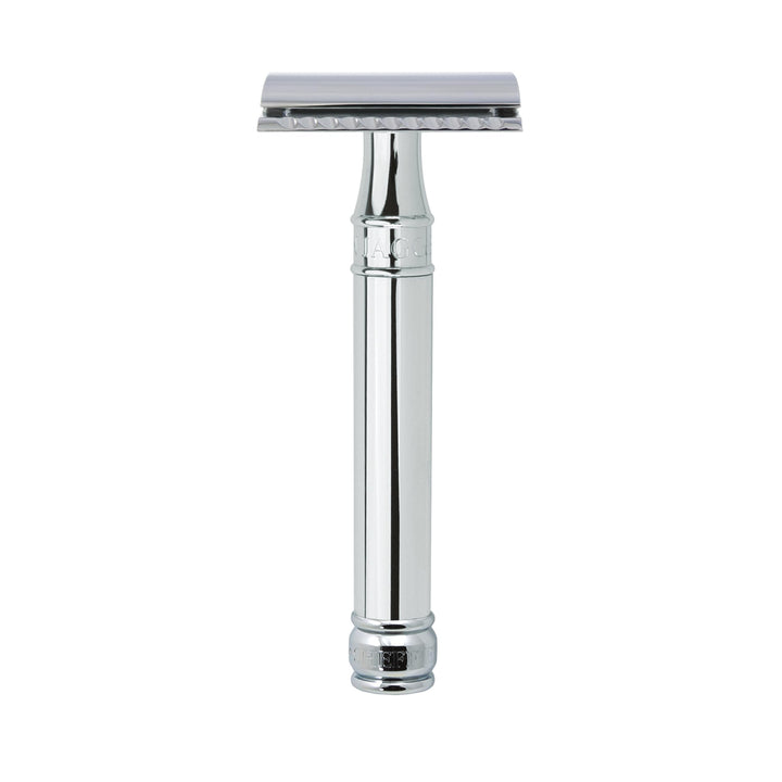 DE89BL Chrome Reusable Classic Double Edge Safety Razor for Men