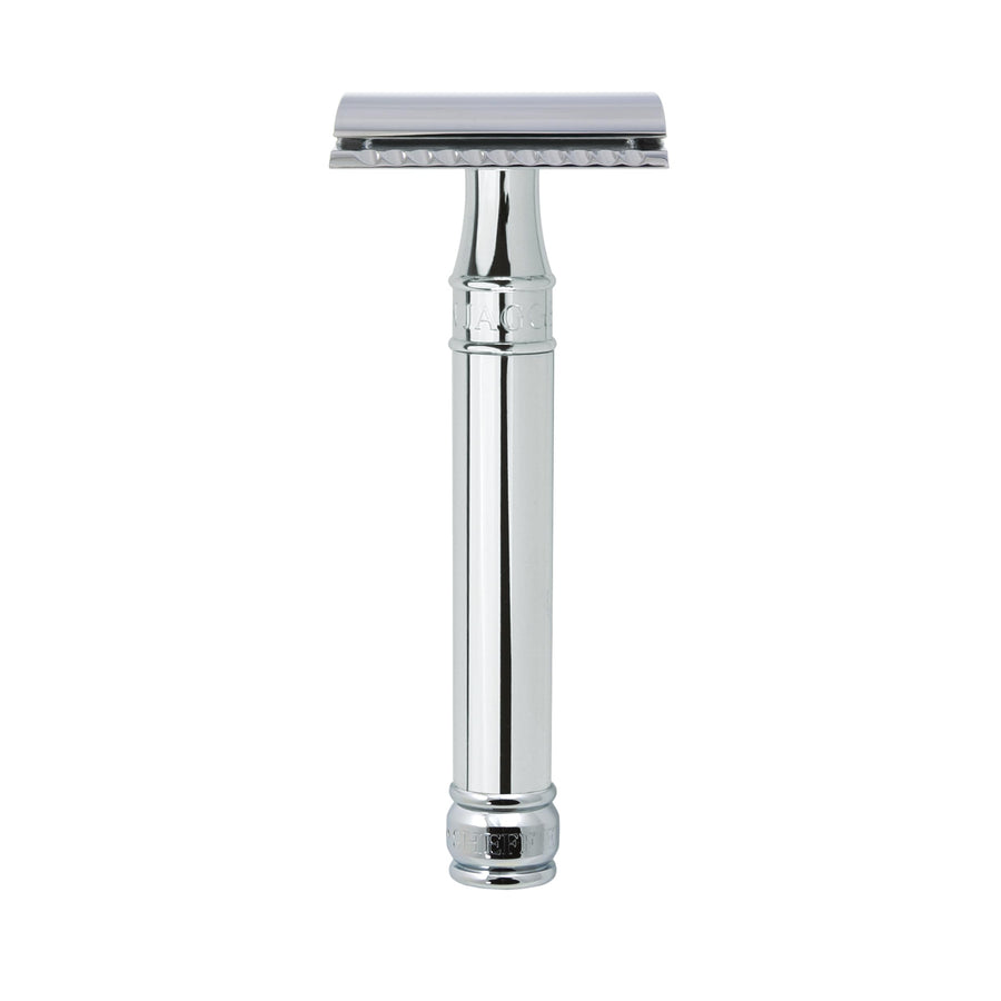 DE89BL Chrome Reusable Classic Double Edge Safety Razor for Men