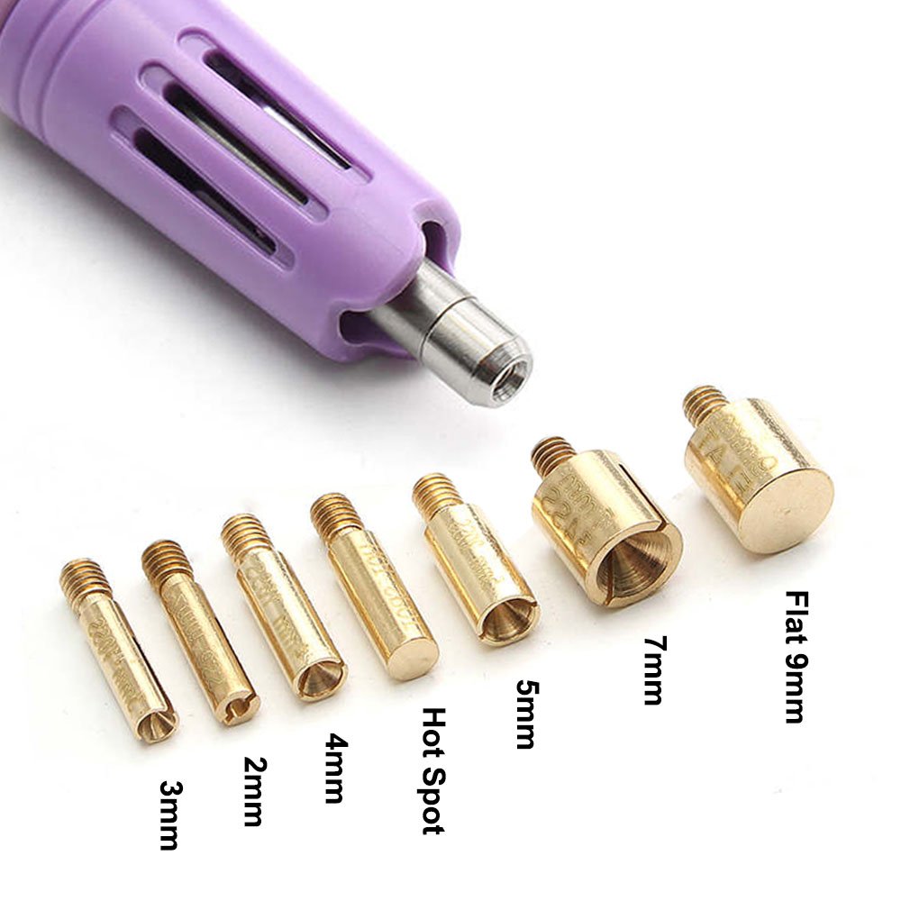 Hotfix Applicator Rhinestone Setter Hot Fix Applicator Wand Tool Power-Operated Rhinestone Placement Machine Bedazzler Kit (Violet)