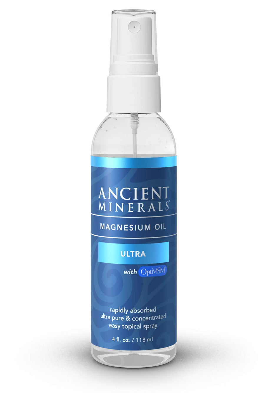 Magnesium Oil Spray Ultra with MSM - a Pure Zechstein Topical Magnesium Chloride with The Added Benefits of OptiMSM (4oz)
